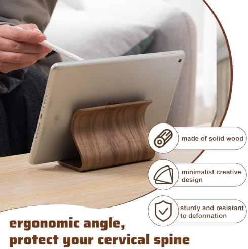 Solid Wood Tablet & Phone Stand–Minimalist Desk Organizer - Image 3