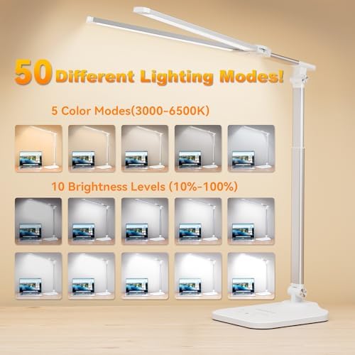 LED Desk Lamp for Home Office, Height Adjustable Architect Desk Light - Image 4
