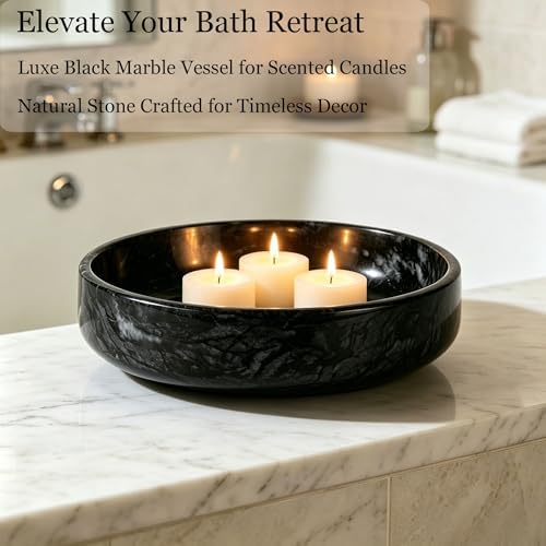 Natural Marble Decorative Bowl - Hand-Polished Stone Catchall Tray for Coffee Table Centerpiece, Entryway Key Holder, Jewelry Dish, Candle Holder & Home Decor Accent - Image 7