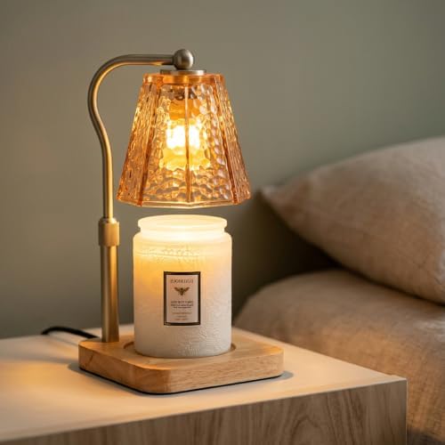 LALISU Candle Warmer Lamp with Timer, Glass Candle Warmer Height Adjustable by LALISU