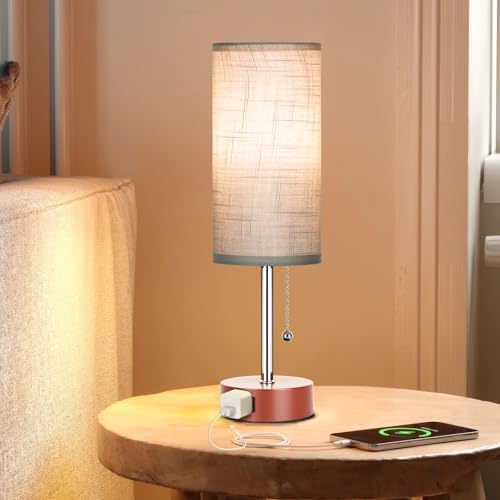 Dott Arts Table Lamp for Bedroom, 3-Color Bedside Lamps with Pull Chain - Image 6