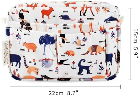 Multiple Pockets Portfolio Organizer with Zipper,Makeup Bag Pencil Pouch - Image 2