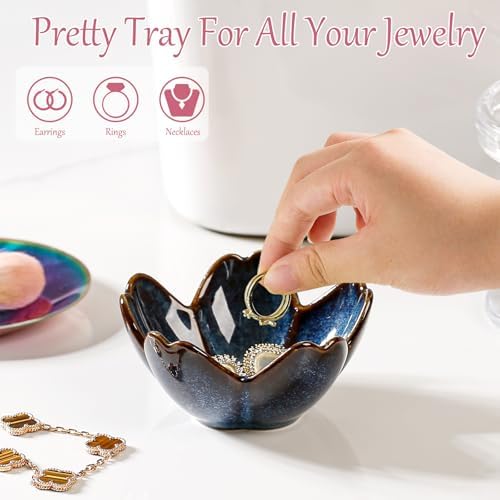 Ring Holder Dish Ceramic Jewelry Dish Tray Cute Key Bowl Gifts for Women - Image 2