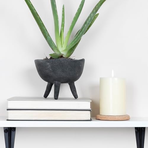 Creative Co-Op Boho Terracotta Footed Bowl, Slate Grey - Image 2