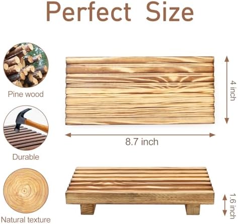 Small Wood Pedestal Stand for Bathroom Tray Kitchen Sink Counter Decor Tray - Image 5