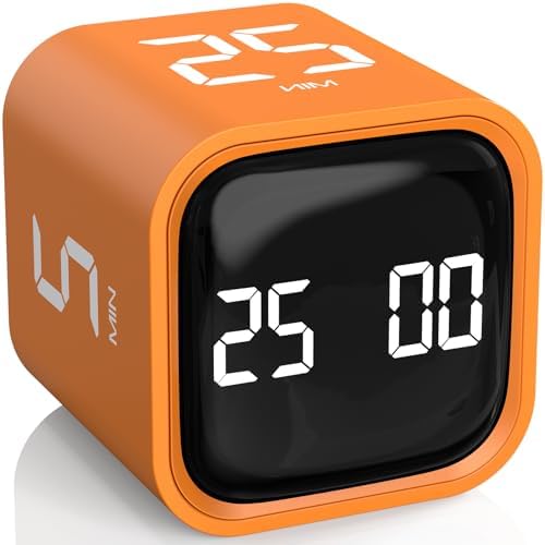 Rotating Productivity Timer 5/25/10/50, Desk Flip Timer for ADHD,Orange by OORAII