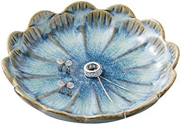 Mecaikru Ceramic Ring Dish, Flower Jewelry Tray with Kiln Glaze Finish by Mecaikru