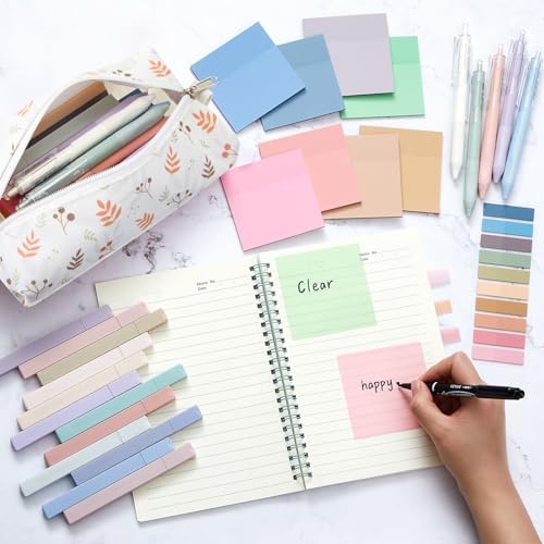 Jutom 39 Pcs Aesthetic Book Annotation Kit,Beige,Floral Style - Image 2