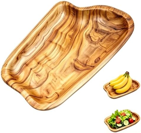 Shallow Wood Fruit Bowl Root Wood Dish Wood Fruit Platter Hand Carved Decor by BTEOBFY
