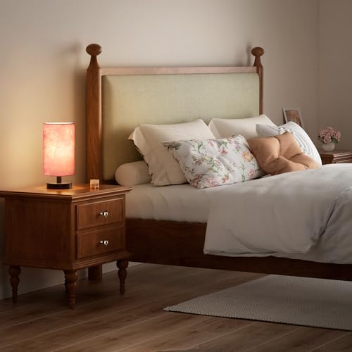 Fenmzee Small Table Lamps(Pink Shade - Black Base, 9" Inline Control) - Image 6