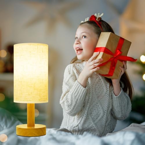 Small Cordless Touch Bedside Table Lamps Set of 2,Minimalist Dimmable Battery-Powered Desk Lamps with Round Fabric Linen Shade,Mini Nightstand Warm Night Lights for Bedroom,Home,Living Room,Office - Image 7