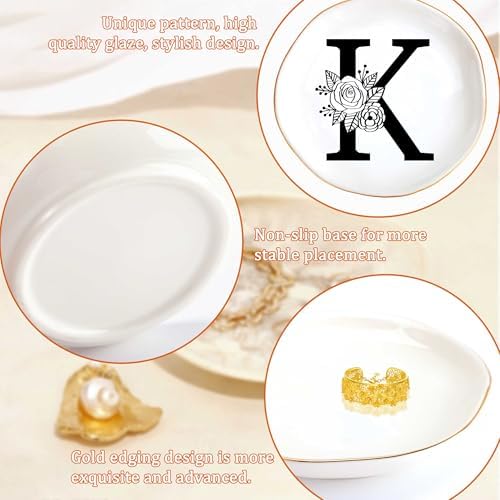 JoycuFF Birthday Gifts for Women Ceramic Jewelry Tray Rings Dish Galentines Mother's Day Gifts, Bridesmaid Engagement Gift Bridesmaid Proposal Decorative Trinket Dish Gift - Image 5