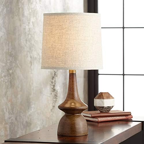 Rexford 24" High Table Lamp Walnut Finish Mid-Century Modern Faux Wood by 360Lighting