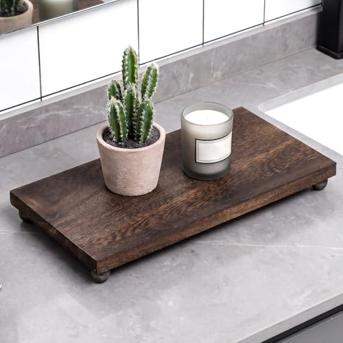 Amyhill Wood Pedestal Stand Riser Decor,Classic,Dark Brown,16 X 8 Inch - Image 5