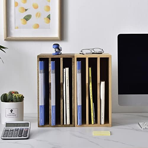 KIRIGEN Wooden Desk Organizer 3-Tier Letter Tray and Paper Sorter, Natural - Image 2
