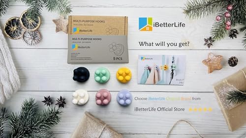 iBetterLife Razor Holder for Shower Hooks – 5Pcs Self Adhesive Wall Mounted Single Hook for Hanging Toothbrush, Functional Waterproof Utility Plug Holder for Bathroom Kitchen Living Room Office, Black - Image 2