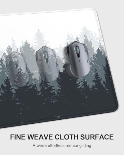Auhoahsil Large Mouse Pad with Wrist Rests for Keyboard & Mouse, Thick Soft Ergonomic Memory Foam Wrist Supports, Big & Long Desk Mat 35.5 x 15.7 in, for Office Gaming Computer, Misty Forest - Image 4