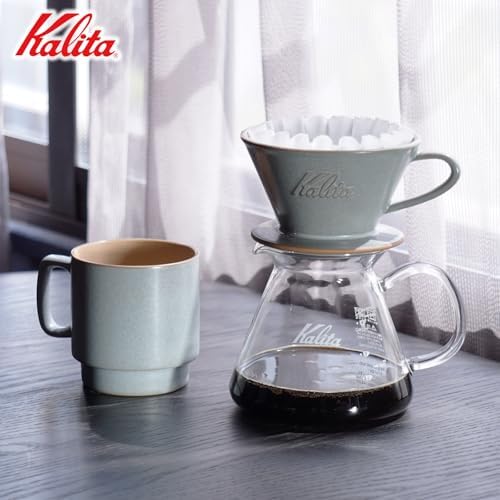 Carita Kalita Coffee Dripper Mino Ware High Heat Retention Pottery for 1 to 2 People, DACHI & KalitaMI 155, Sand Gray #01105, Wave Series, Made in Japan, Drip Equipment, For 1 Person - Image 3