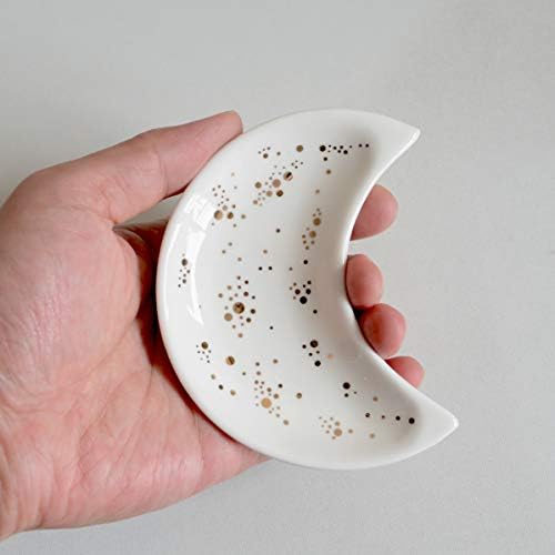 Small Moon Jewelry Dish Tray, White - Image 2