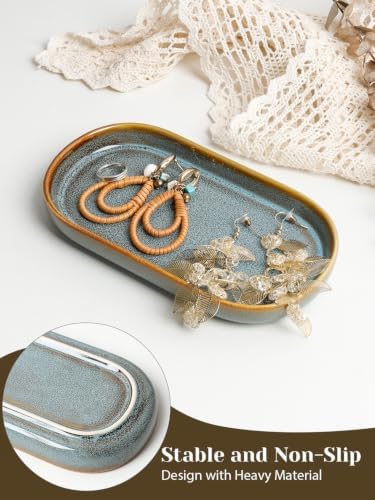 INGOFIN Ceramic Bathroom Vanity Tray for Counter, Decorative Organizer Tray - Image 5