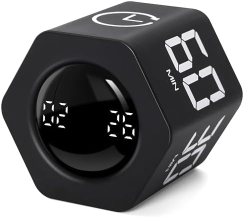 Productivity Timer, 1, 5, 10, 30, 60 Minute Presets, Desk Cube Timer by Exlliy