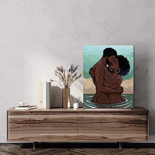 Nuberlic Canvas Painting Kit Pre Drawn Canvas for Painting for Adults Couples Paint and Sip Party Supplies Love Theme Couple DIY Date Night Activities Valentines Gift Pack of 1, 8x10 inch - Image 5