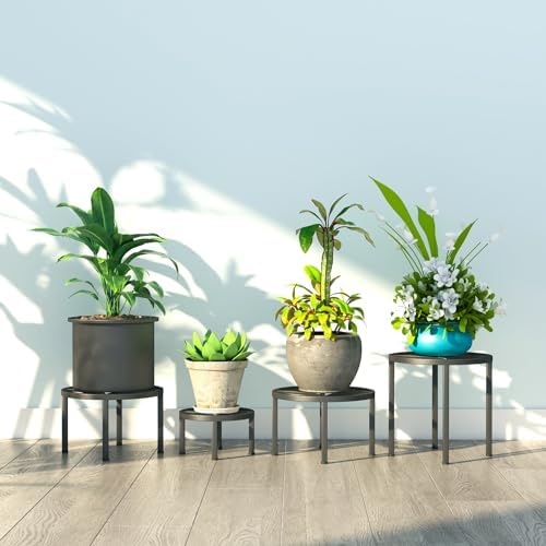 Zhongma Set of 4 Heavy Duty Sturdy Metal Plant Stand Indoor Fully Assembled - Image 2