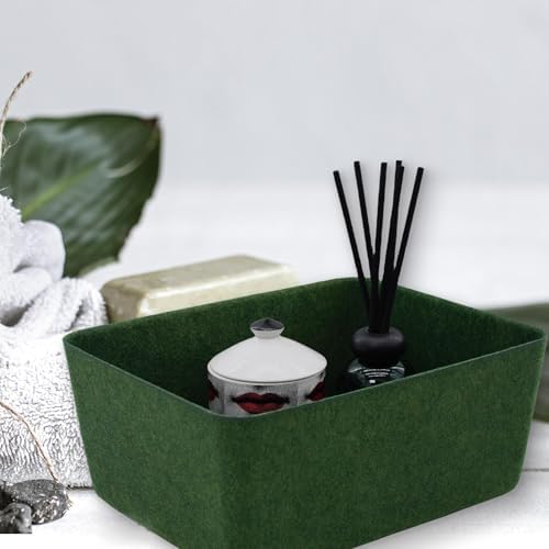 Welaxy Felt Deep Drawer Organizer Medium Forest Green Closet Storage Bin - Image 4