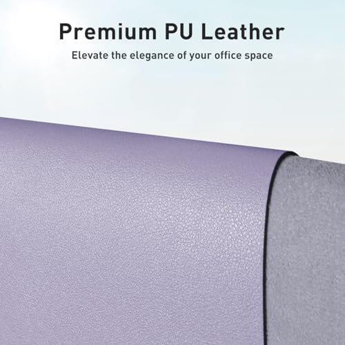 Aothia Leather Desk Pad Protector, Large Mouse Pad, Office Desk Mat, Non-Slip PU Leather Desk Blotter, Laptop Desk Pad, Waterproof Desk Writing Pad for Office and Home (23.6" x 13.7", Lavender) - Image 2