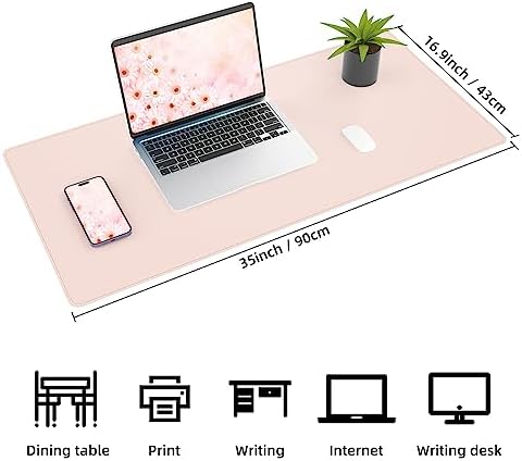 AFIING Cork Desk Mat, Rose Pink, 31.5" x 17", Desk Pad Protector - Image 2
