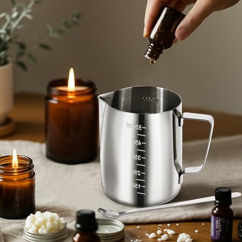 Blingfun Candle Making Pouring Pot, Stainless Steel Wax Melting Pot with Candle Wicks, Wick Stickers & Holder for Scented Candle Making and Wax Crafts - Image 4