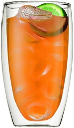 Bodum 15oz Pavina Double Wall High-Heat Borosilicate Glass, Set of 2, Clear (Pack of 4) - Image 5