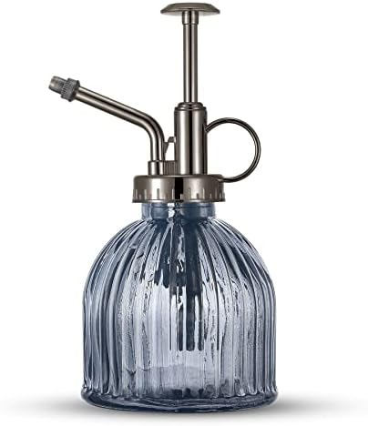 Glass Plant Mister Spray Bottle, Succulent Spray Bottle with Top Pump, Glass Plant Sprayer Mister Vintage Spritzer Small Watering Can for Indoor Outdoor Houseplant - Grey by Ebristar