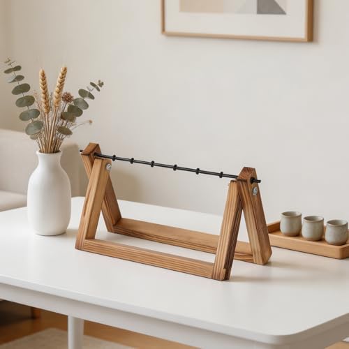 LALAFINA Wood Vase Stand with 3 Vases, Solid Wooden Propagation Holder - Image 7