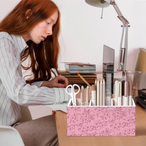 Pink Floral Nurse Pen Pencil Holder for Desk Decor - Image 4