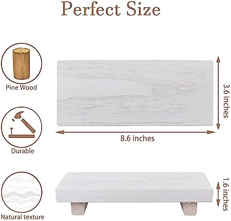 Wood Bathroom Tray Farmhouse Decor Kitchen Soap Holder, 8.7" X 3.6" White - Image 5