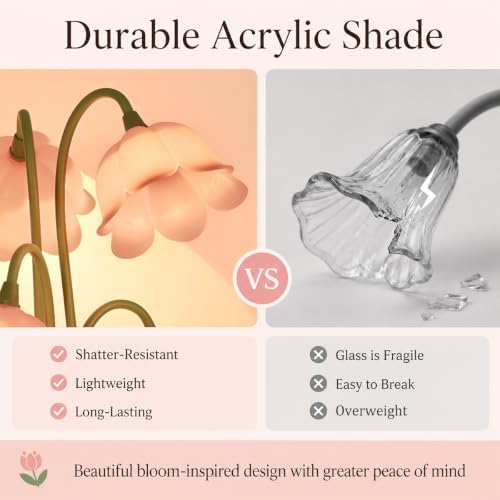 Flower Table Lamp for Bedroom, LED Cute Reading Light - Image 5