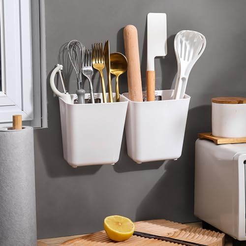 4 Piece Kitchen Cabinet Door Storage Box,Self Adhesive Wall Mounted Storage Box,Wardrobe/Bathroom/Refrigerator Small Items Organizer - Image 3