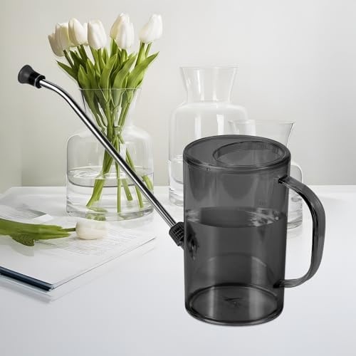 Plastic Watering Can - Small with Long Spout - 1/4 Gallon - 34 Oz - Grey - Image 4