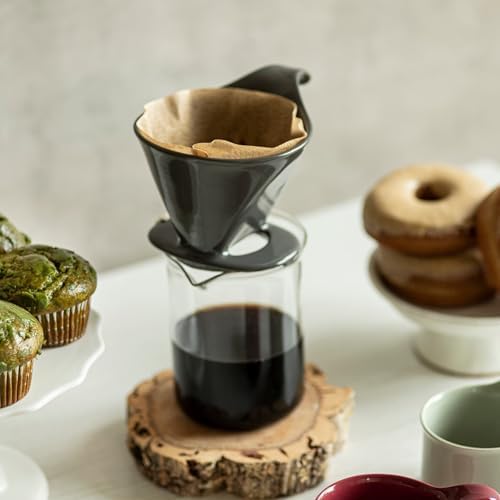 ZERO JAPAN - Bee House Pour Over Coffee Dripper - Ceramic Coffee Maker with Elegant Peek Hole, Drip Cone Brewer Coffee Gifts, Brewing Accessories - Steel Gray, Standard Size - Image 5