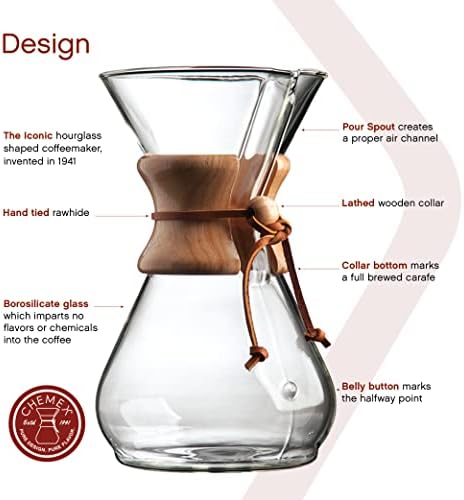 Chemex Pour-Over Glass Coffeemaker - Classic Series - 8-Cup - Exclusive Packaging - Image 2