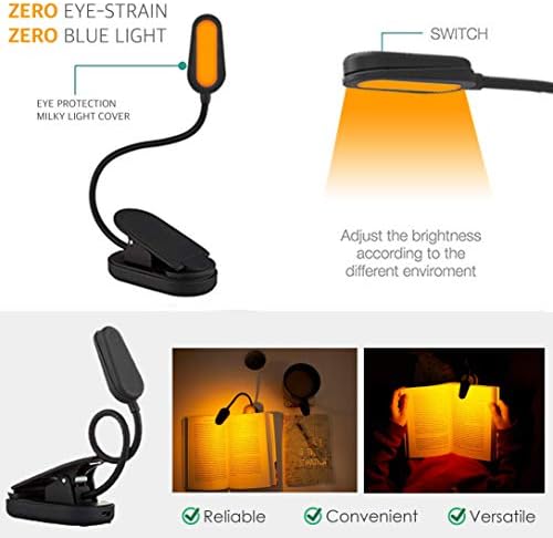 Amber Light + Giftable Amber Book Light - Blue Light Blocking - Night Reading Booklight Store. Rechargeable. 1600K for Reading in Bed at Night. Perfect as a Giftable Kindle Light and LED Book Light. - Image 6