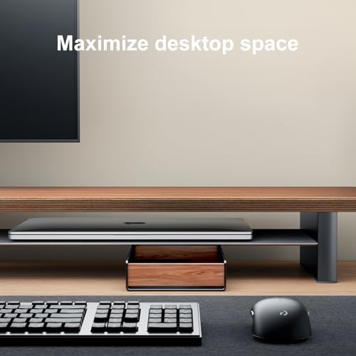 UPERGO Walnut & Aluminum Desk Drawer Organizer, Valet Tray Catchall for Men - Image 4