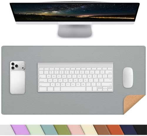 AFIING Cork Desk Mat, Dark Grey, 35.4" x 17",Desk pad Protector by AFIING