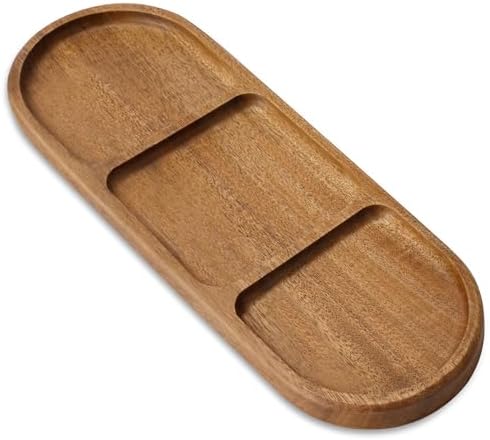 Small Wood Tray – Acacia Serving Platter Vanity Tray Mini Wooden Tray Decor by WILLKOMMEN