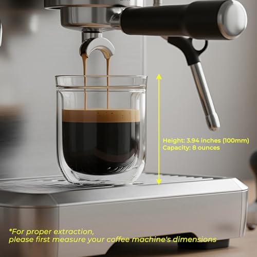 Aquach 8oz Double Walled Glass Espresso Cups Set of 2, Insulated Small Mugs - Image 3