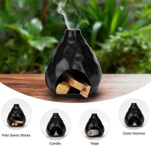 Ceramic Smudge Pot & Burner Holder for Sage, Palo Santo & Sticks - Image 3