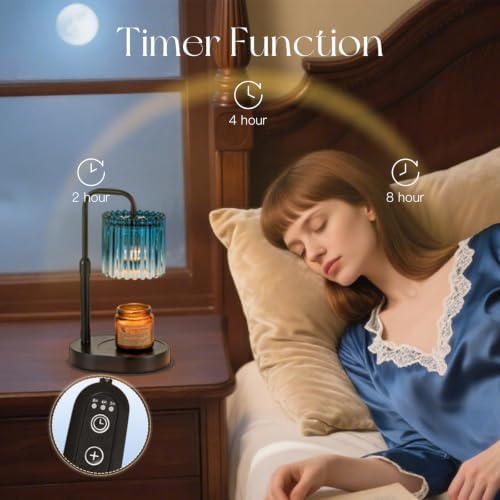 Candeldo Candle Warmer Lamp with Timer: Navy Blue Wax Melt Warmer - Image 4