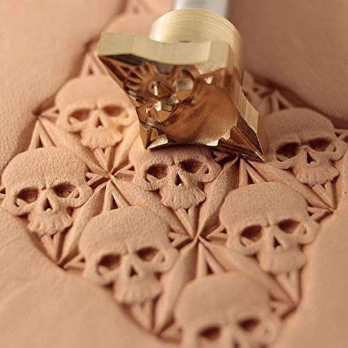 DandS ltd Skull Leather Stamp Tool, Professional Steel Craft Tool for Leatherworking, Embossing, Carving & Stamping Leather Projects, Belts Wallets & DIY Projects Compatible with Mallet #377B