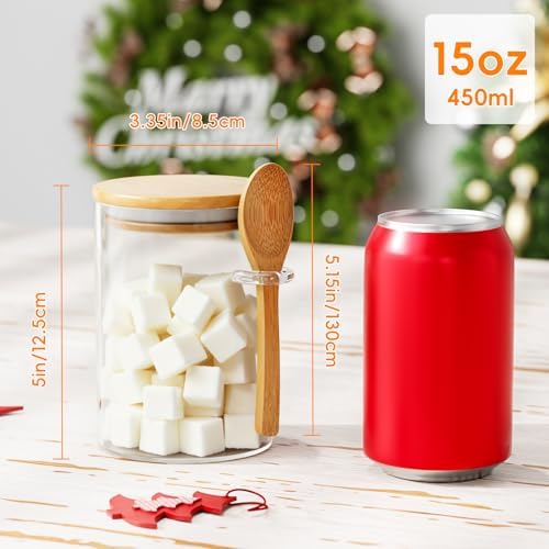 15 oz Glass Sugar Container, 1 Pack Coffee Container, Glass Jars with Lids - Image 2
